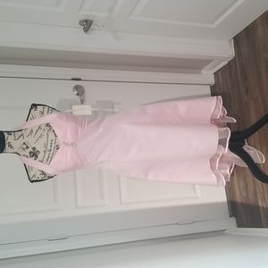 New Pink High-Low Halter Dress with Removable Brooch Size Small *Imperfections*